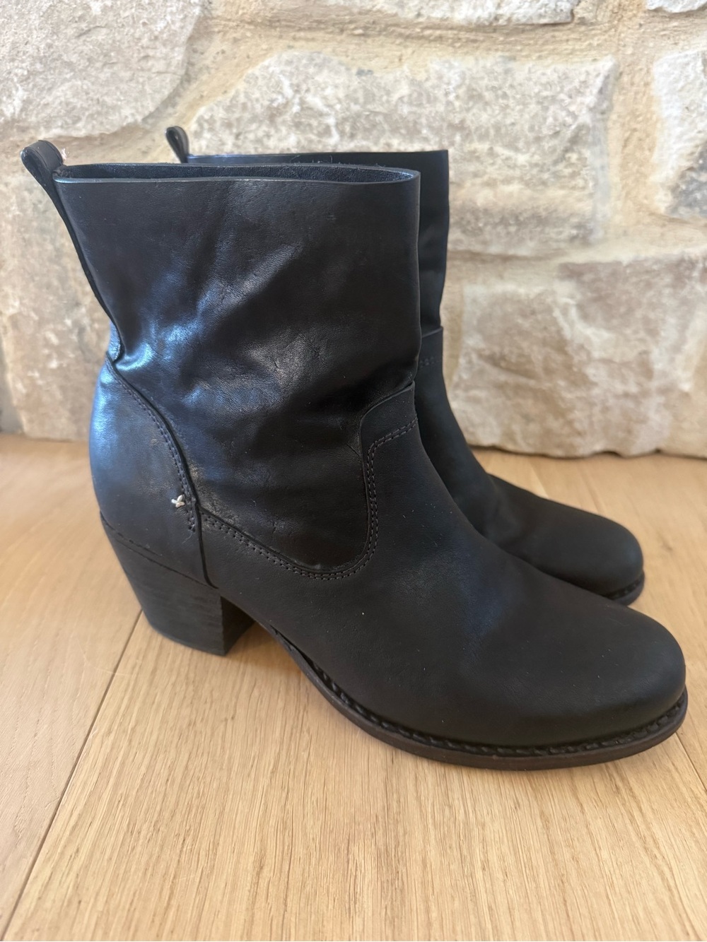 Rag & Bone Leather Mid-Heel Ankle Boots